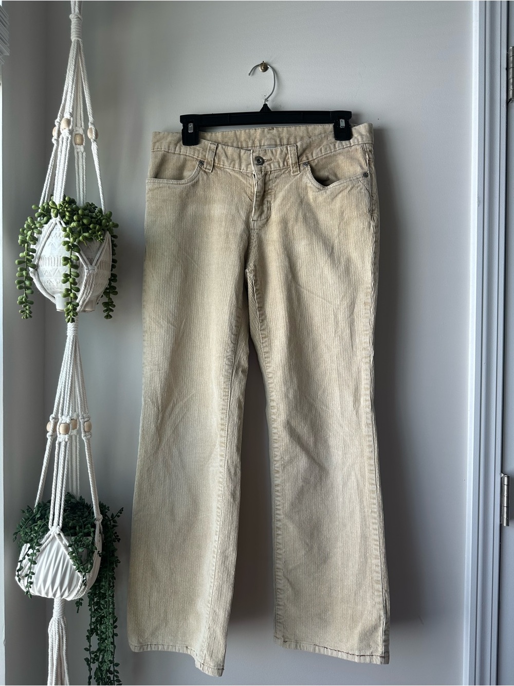 Women's Wide-Leg Corduroy Jeans in Light Beige - Picture 1 of 5